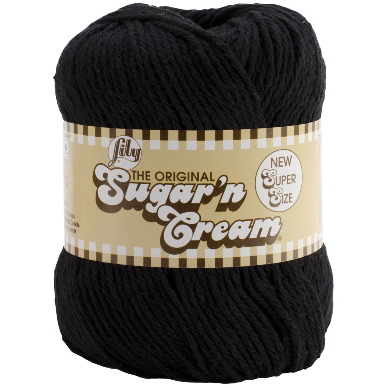 Lily Sugar'N Cream Super Size Black Yarn - 6 Pack of 113g/4oz
